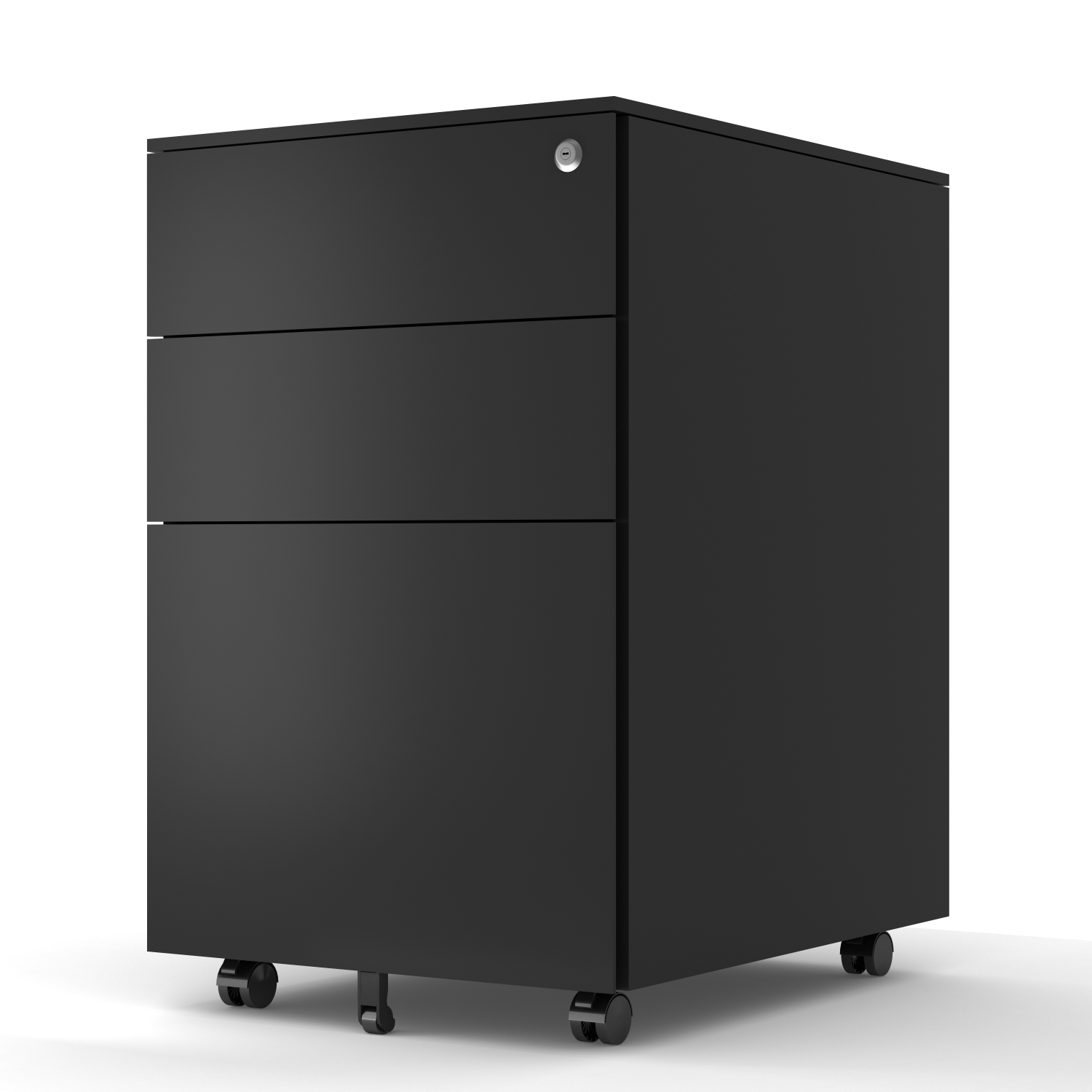 3 drawer mobile file cabinet black type b