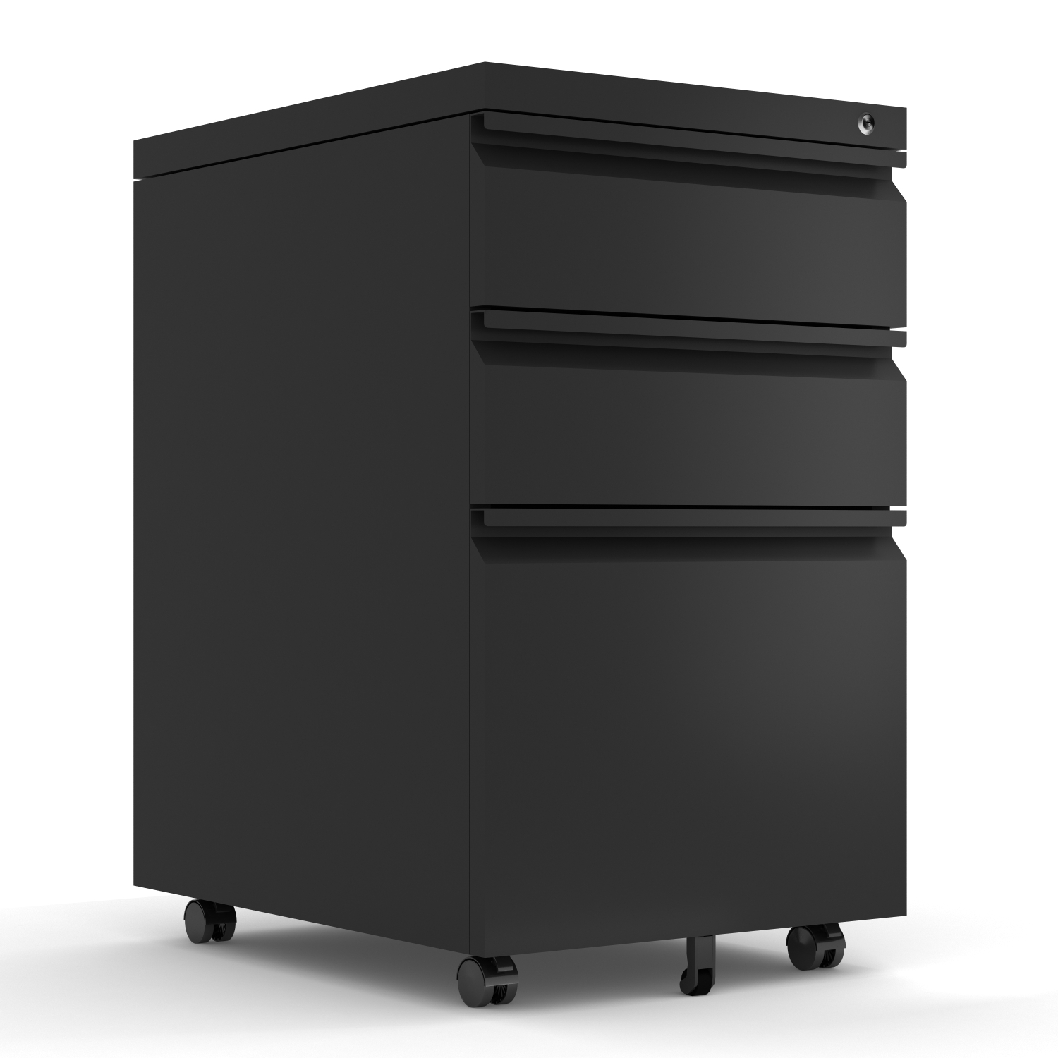 3 drawer mobile file cabinet black color Type A