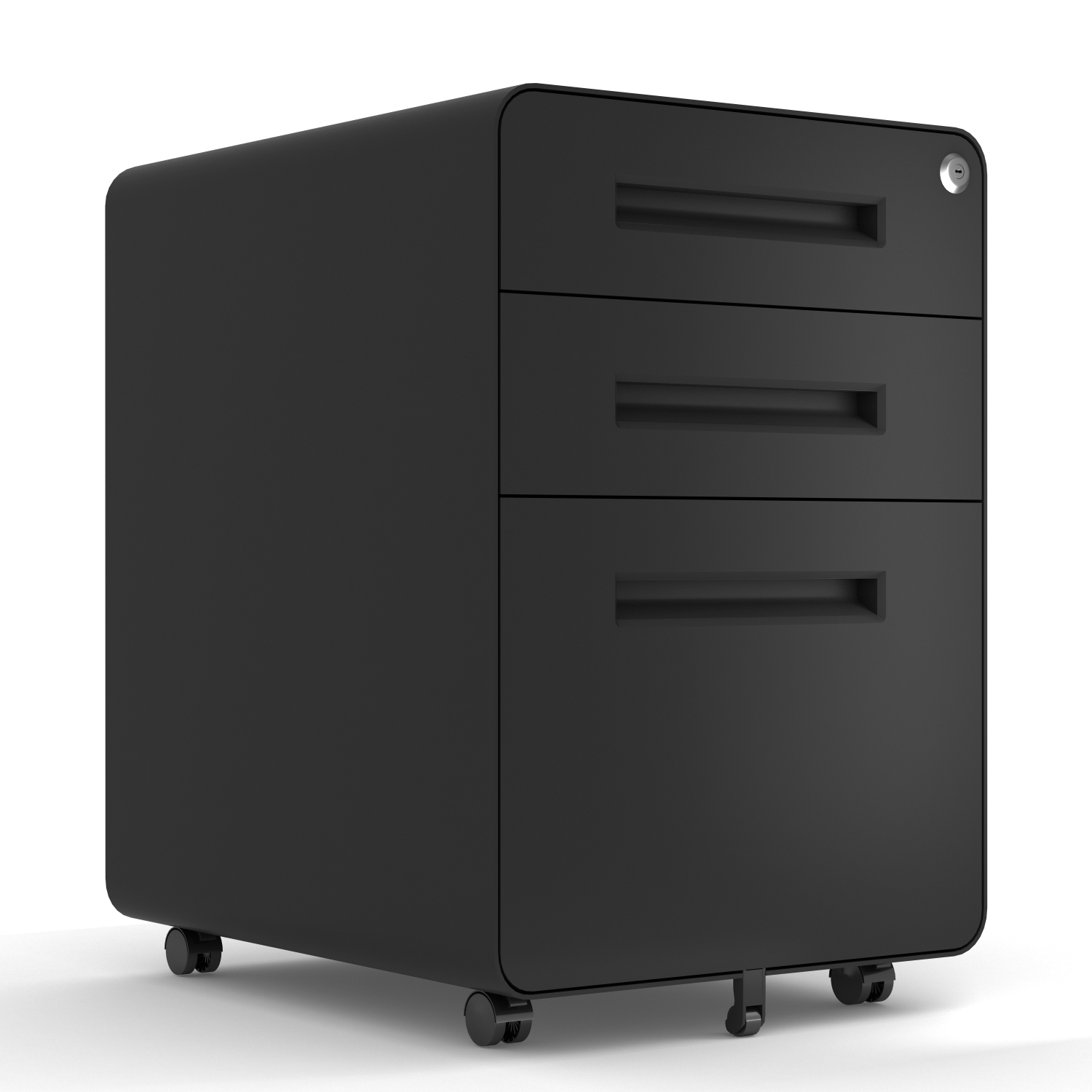 Modern 3-Drawer Mobile File Cabinet with Wheel Metal Locking File Cabinet Anti-tilt Mechanism casters Fully Assembled, Legal/Letter Size