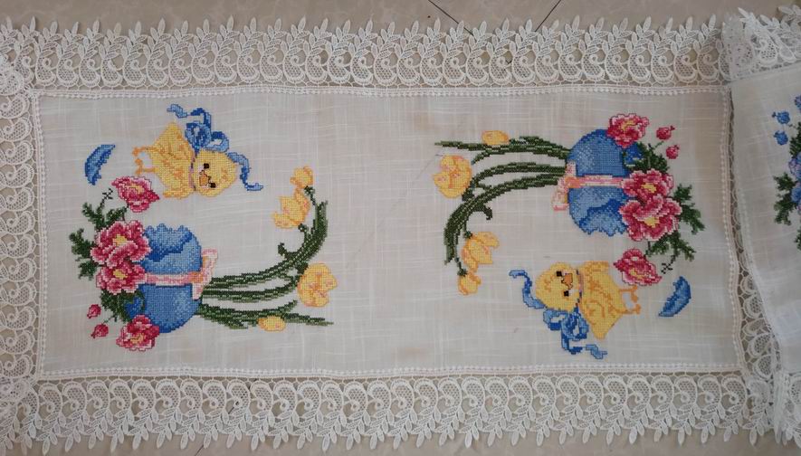 X Stitch Easter Embroidered Tablecloth