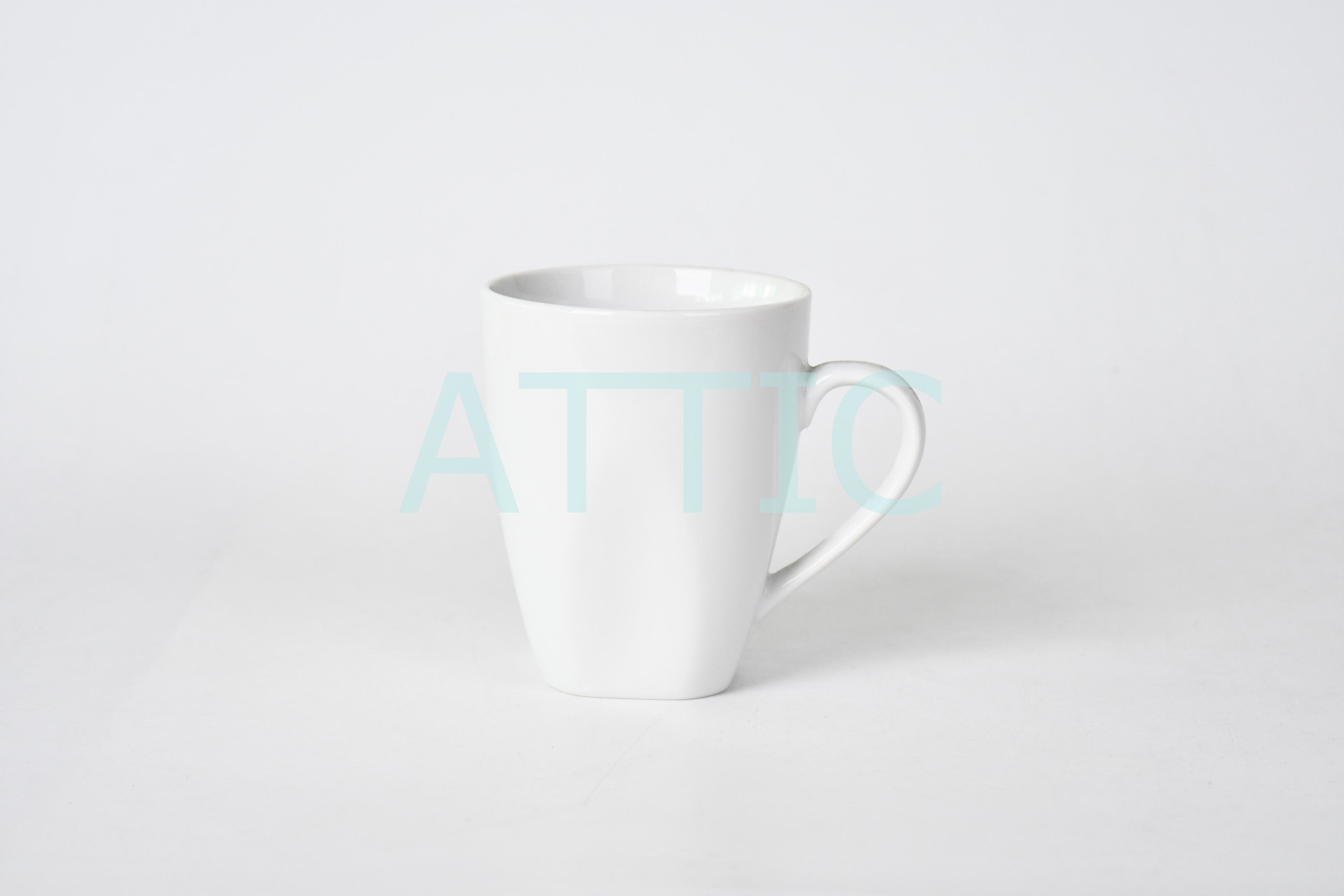300cc porcelain mug with square bottom