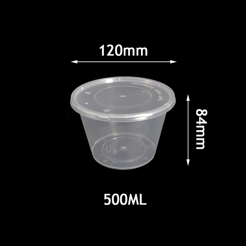 China Canton Fair Yiqiang 391 Disposable Plastic Storage Takeaway Microwavable Round Food Container Box Factory