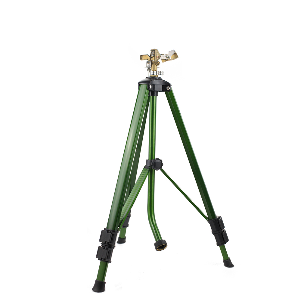 Lawn Farm Garden Irrigation Tripod Watering Sprinkler with Brass Impact Sprinkler
