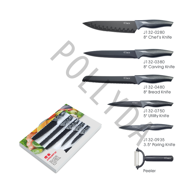 Non-stick knife w/coating pp handle kitchen knife J805