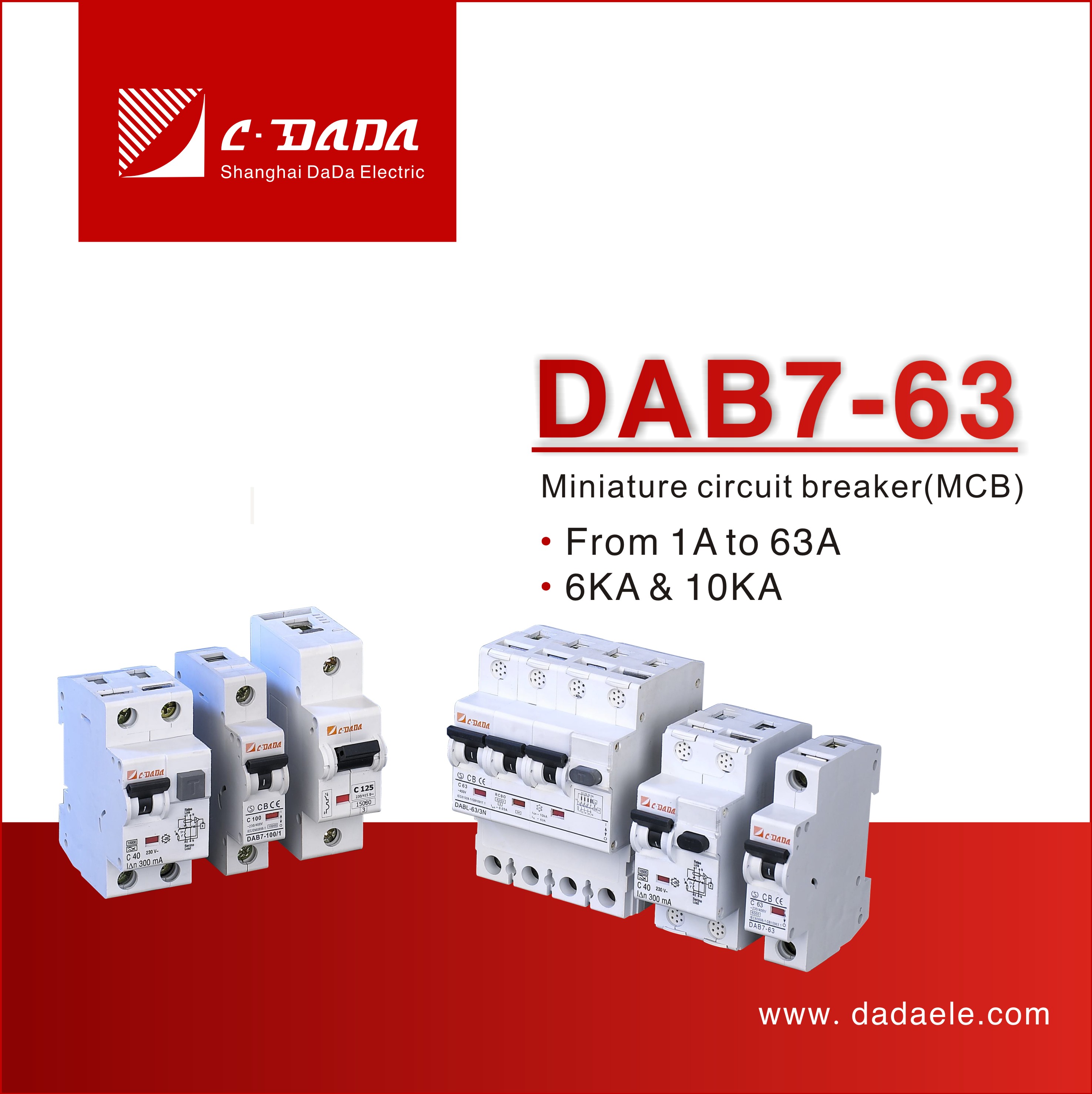 MCB DAB7 L7 series Miniature Circuit breaker 6KA 10KA