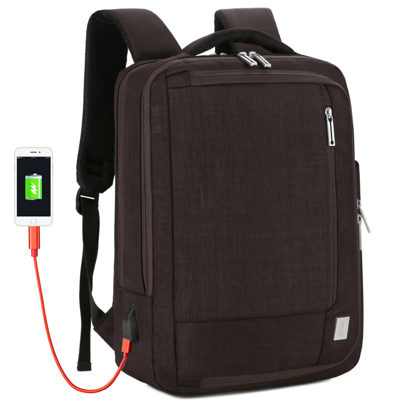 Nylon Waterproof Business Computer Travel Laptop Bag Backpack with USB charger Custom Logo
