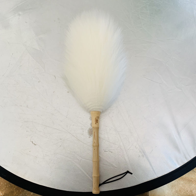 White wool feather duster
