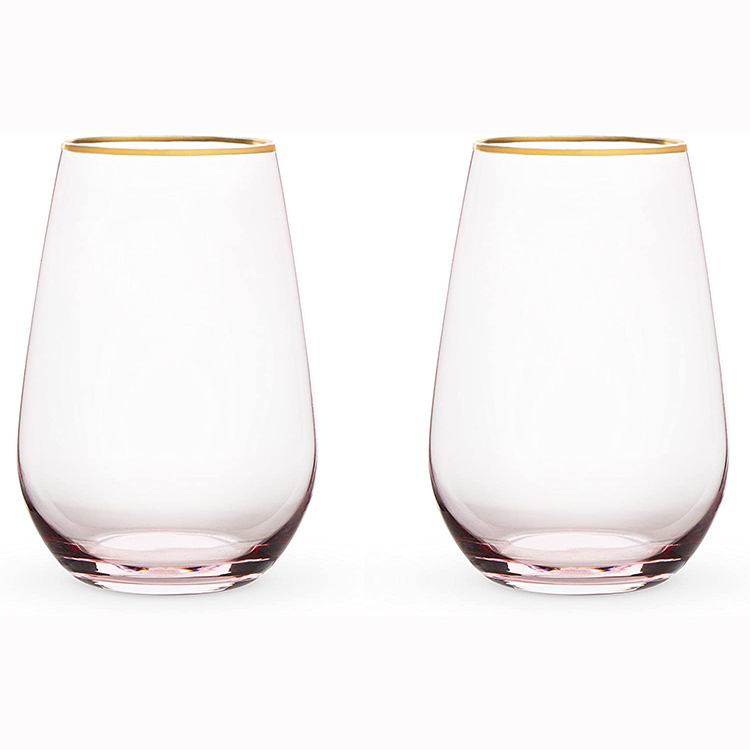 wine glass with gold rim