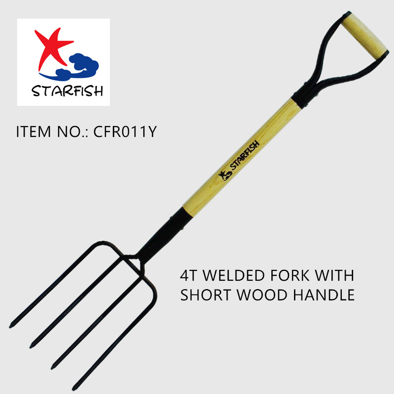 4t Fork With Wood Short Handle