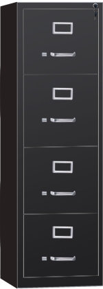 4 drawer vertical filing cabinet with aluminium handle