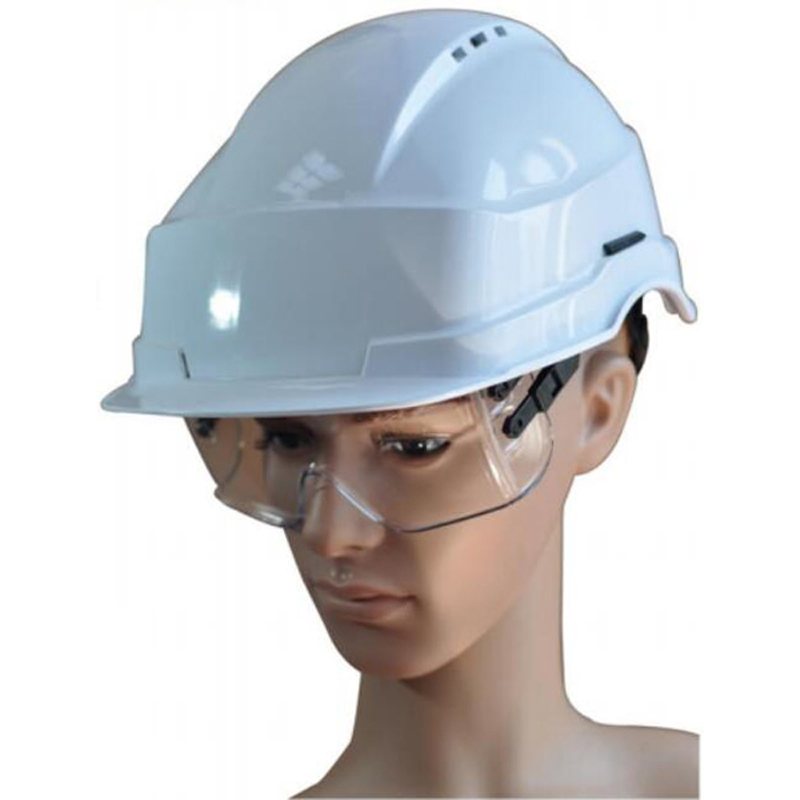 CE approved ABS Safety Helmet with Detachable Spectacle