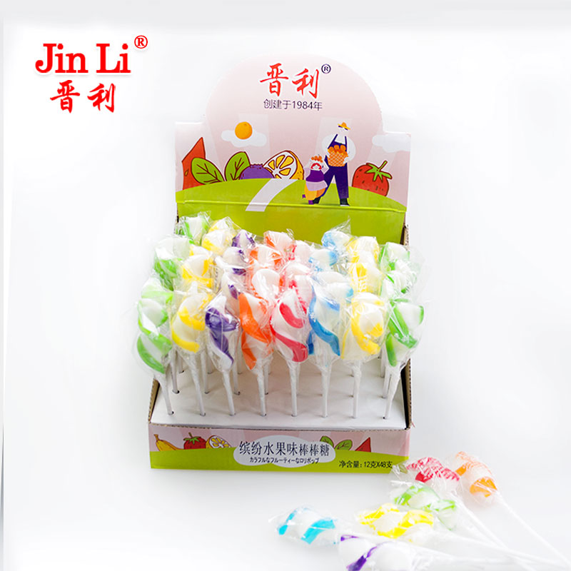 Yummy colorful spiral shape handmade lollipop