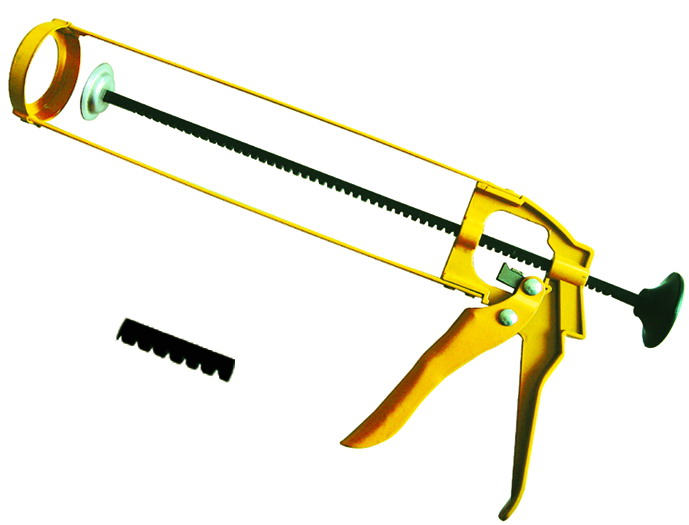 Rachet rod caulking gun