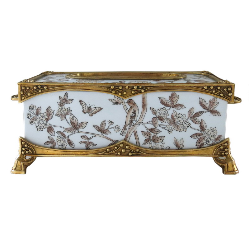 Luxury Antique Bronze Porcelain Home Decoration Tissue Box
