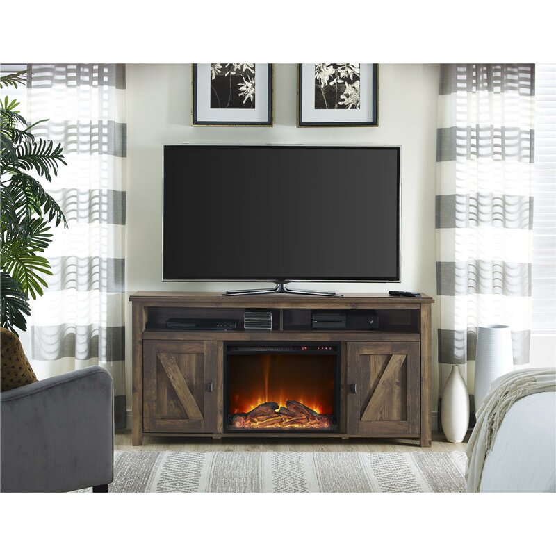 TV Stand for TVs up to 60" with Electric Fireplace Included
