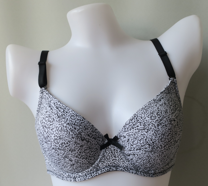 Mould cup bra with printing