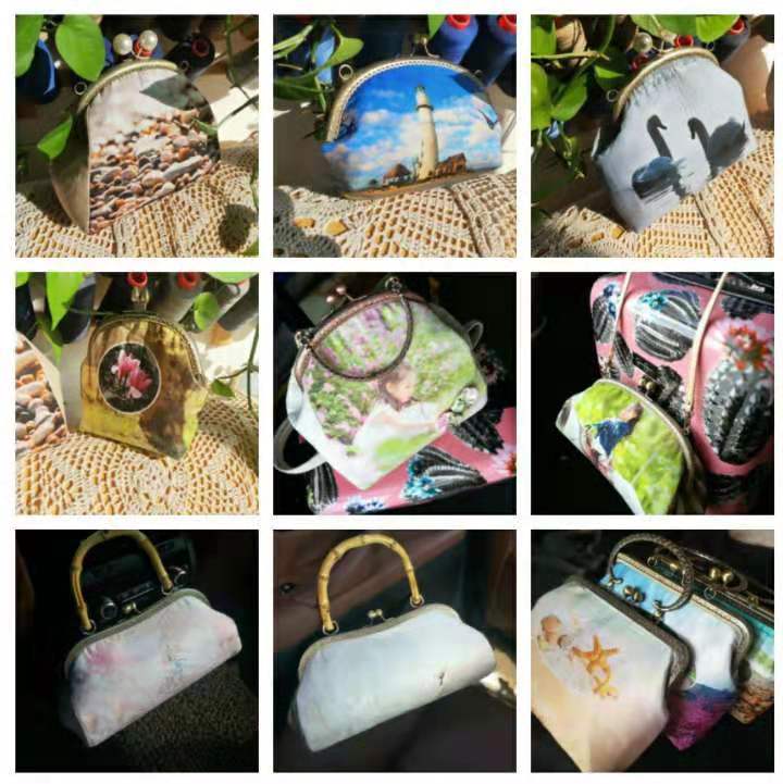 Bag with the digital print fabric