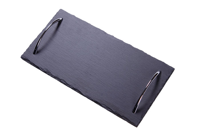 Slate Serving Tray With Zinc ALloy Handles