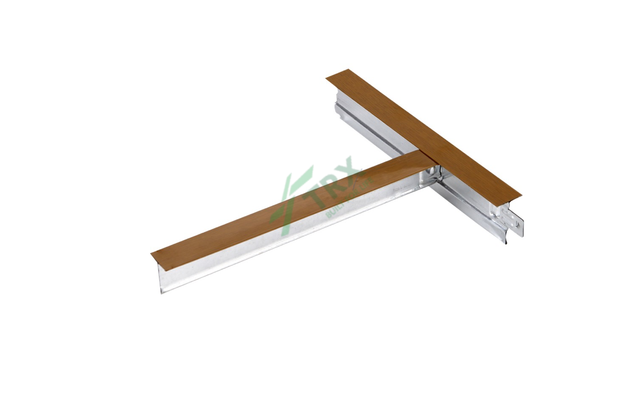 ceiling t bar dark bright wooden