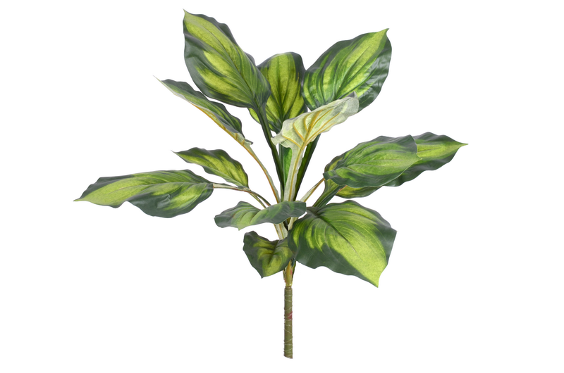 G703-13 green fabric leaves x13