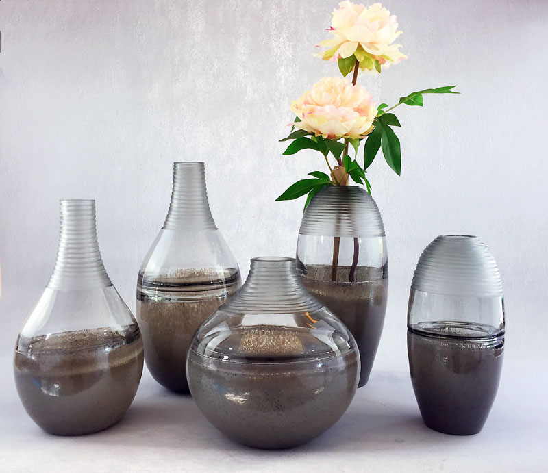 Carved Circle Glass Vase