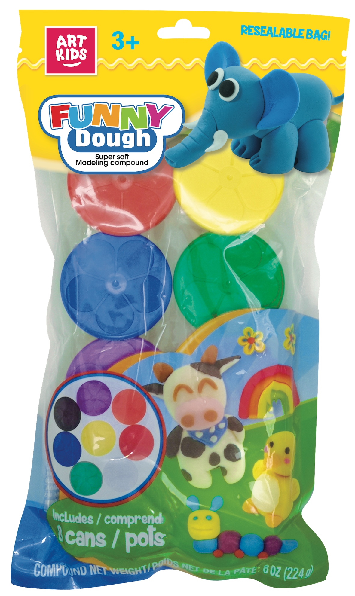 Play Dough 8 Pots Of Funny Dough (1oz)