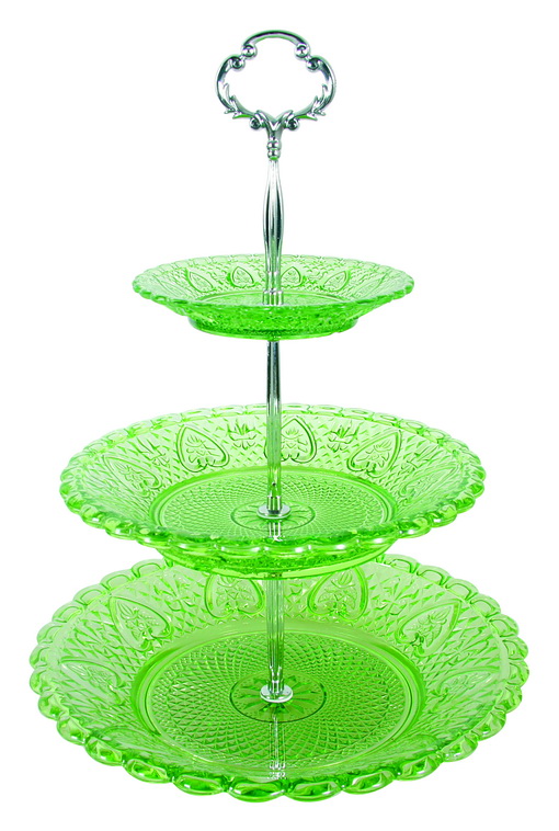 MP1007 S/3 3 tiers GLASS PLATES FRUIT PLATE