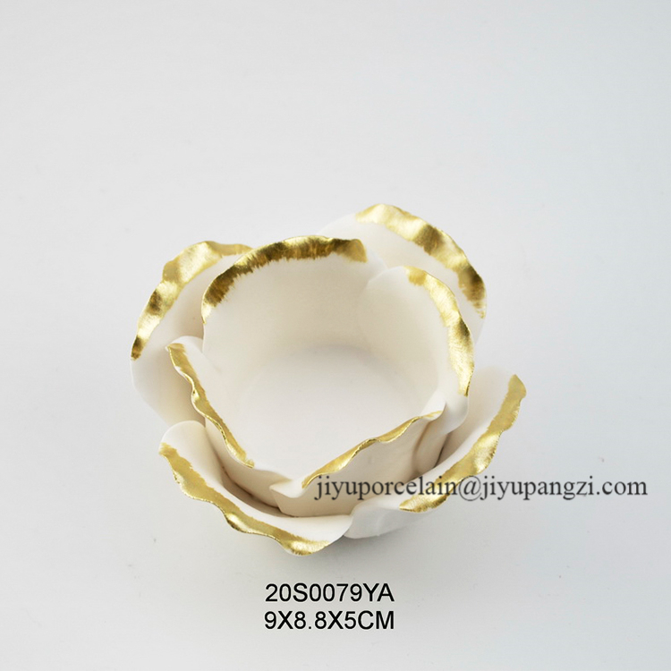 Porcelain handmade flower tealight candle holder