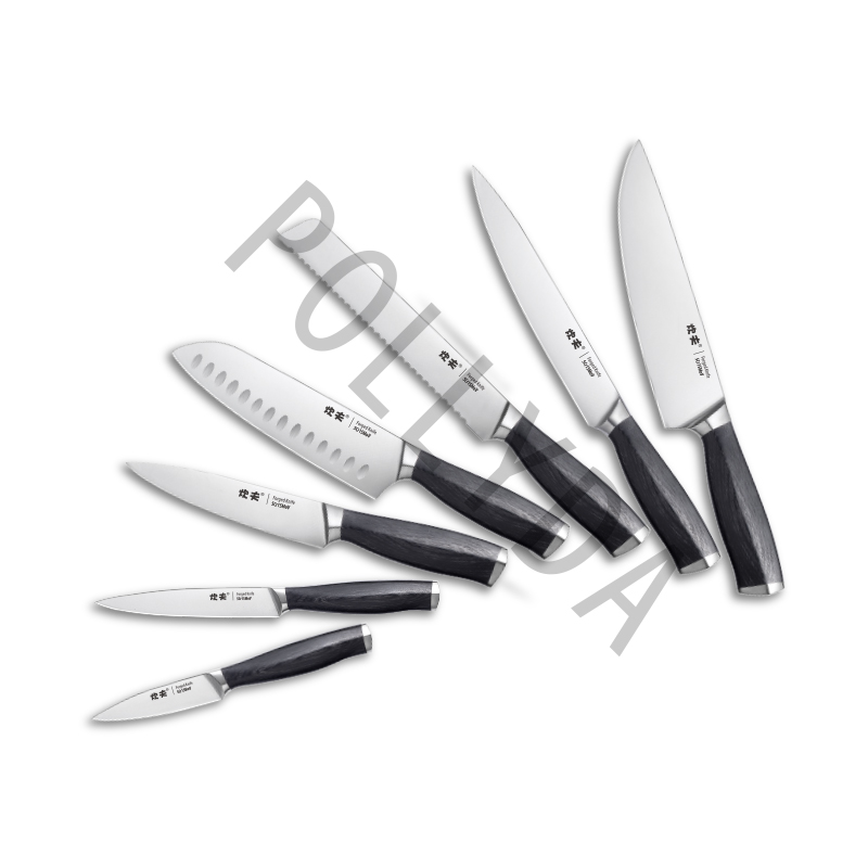 Full forged knife black pakka wood handle kitchen knife F-04