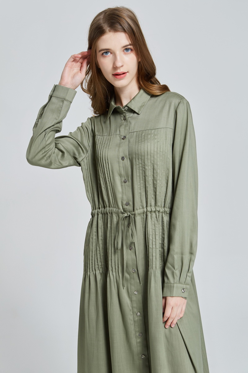 Ladies Leocell Pleated Dress