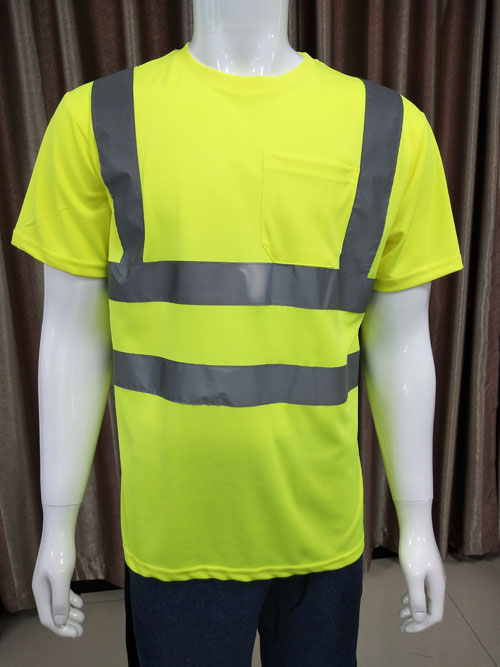 Neon Safety T-Shirt With Reflective Tapes