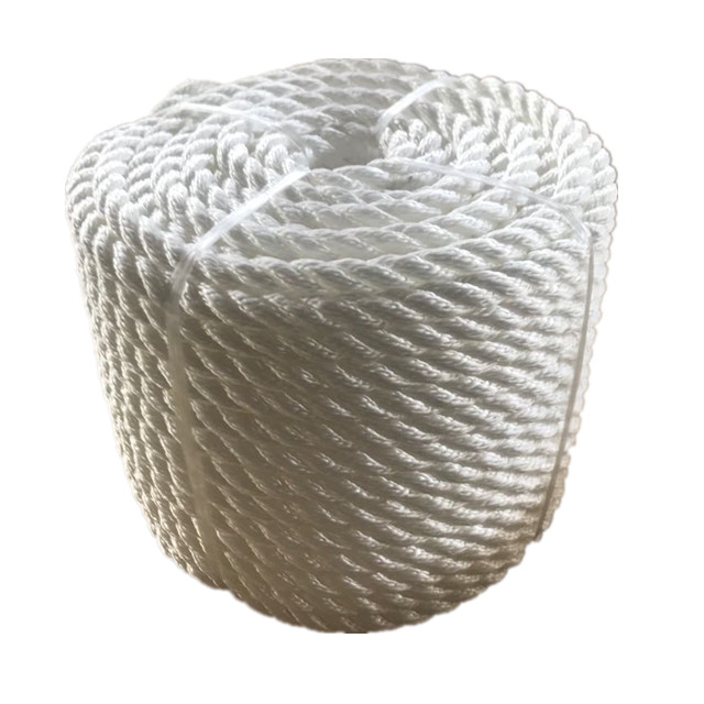 White nylon twisted rope for marine