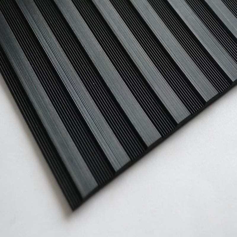 Wide And Fine Ribbed Rubber Sheet