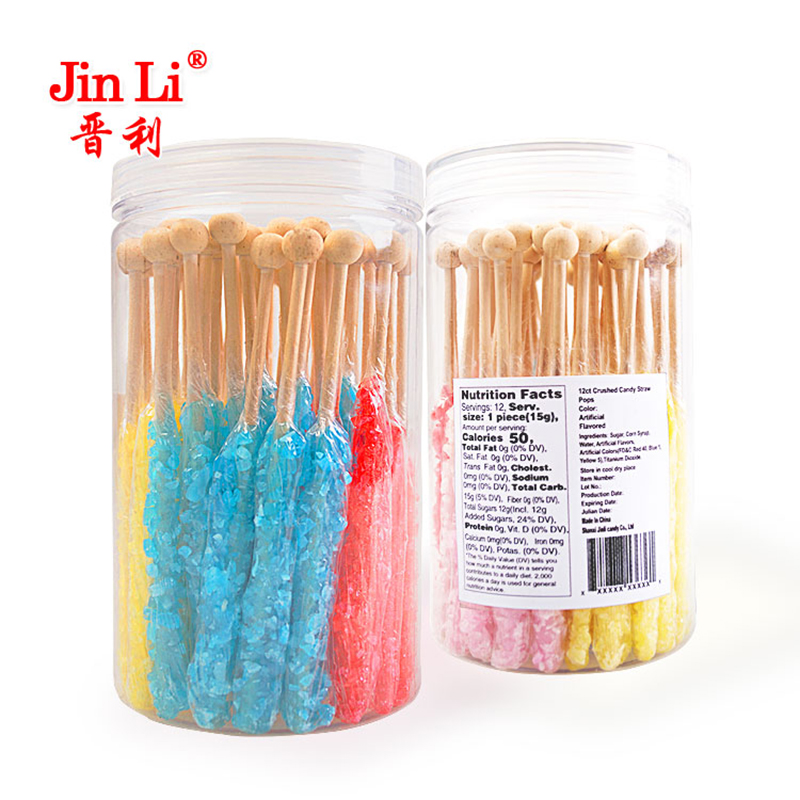 Funcy crushed candy straw sippers with paper straw