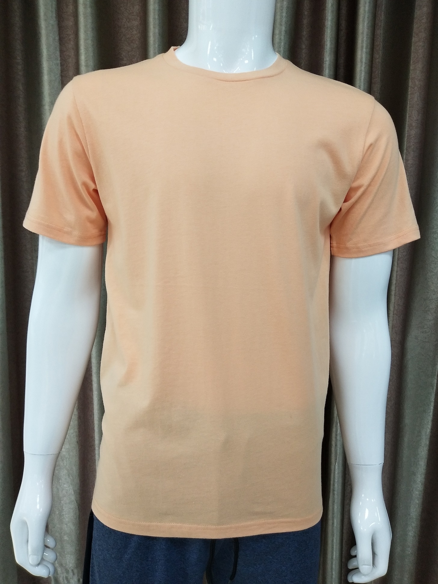 170gsm TC 65% polyester 35% cotton Pink round neck T shirt