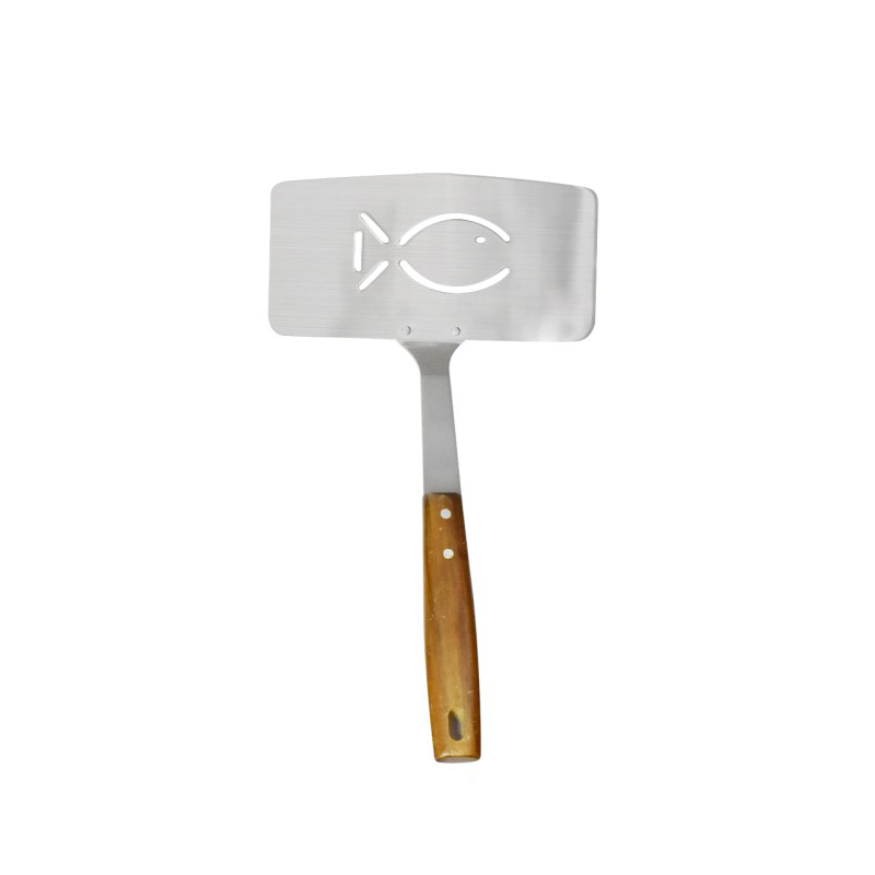 Bbq Fish Spatula With Acacia Wood Handle