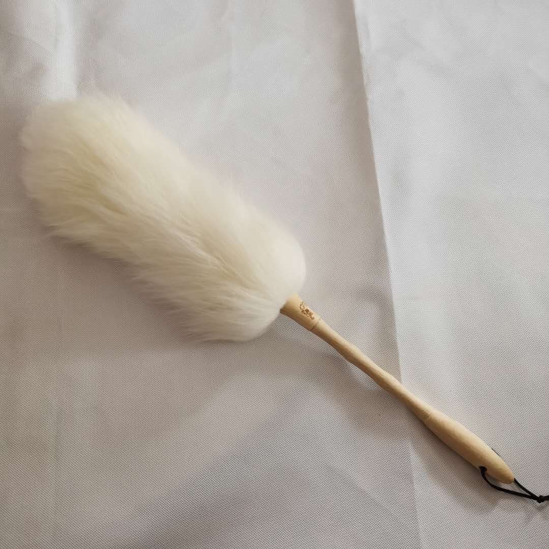 Natural Wool Head Duster with Wood Handle