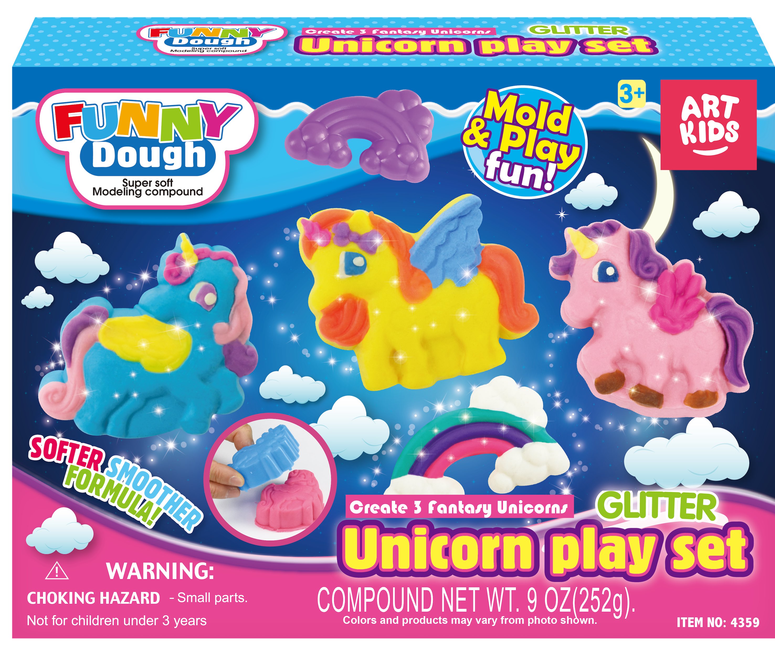 Play Dough Unicorn Play Set Glitter
