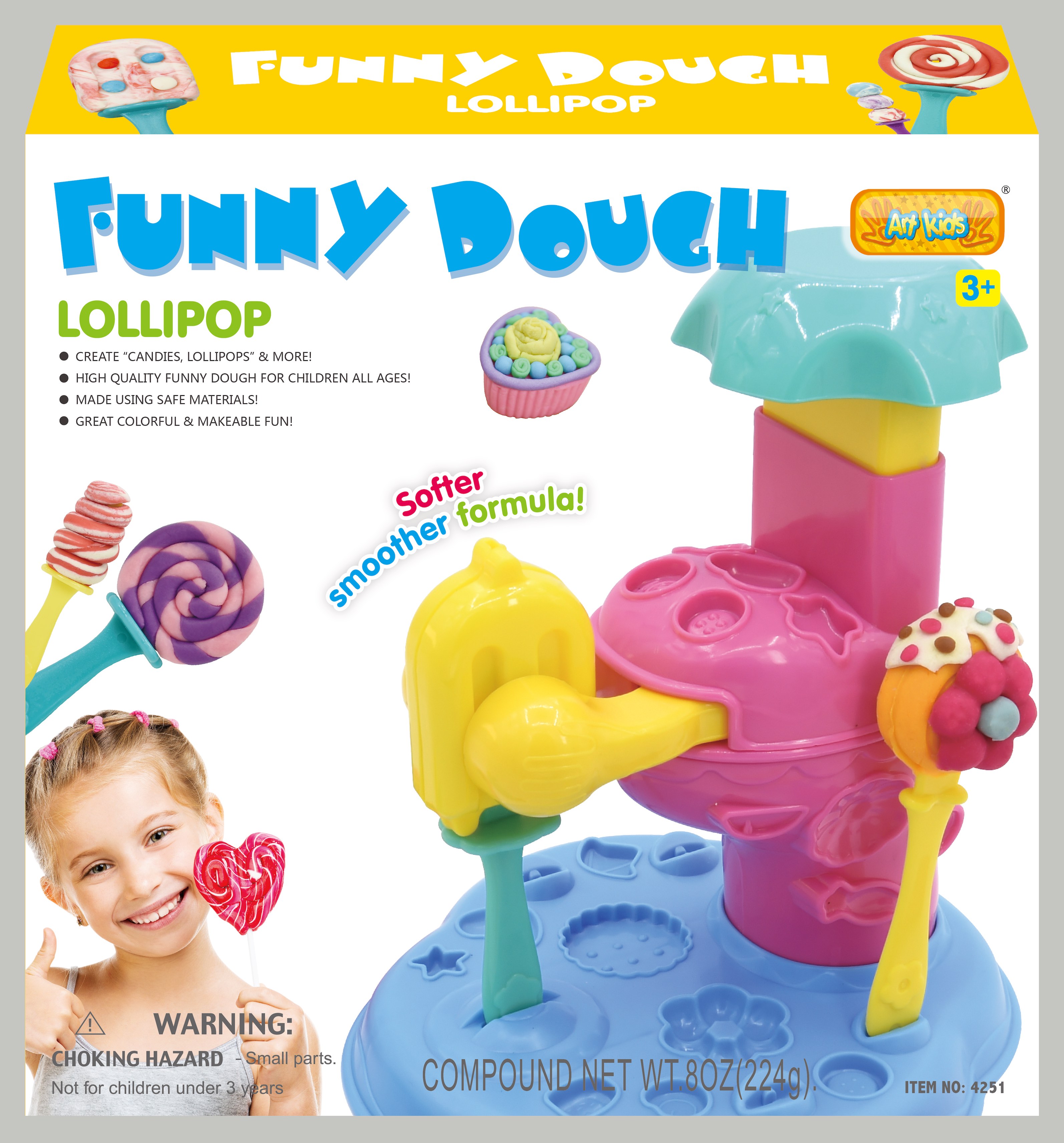 Play Dough Funny Dough Lollipop