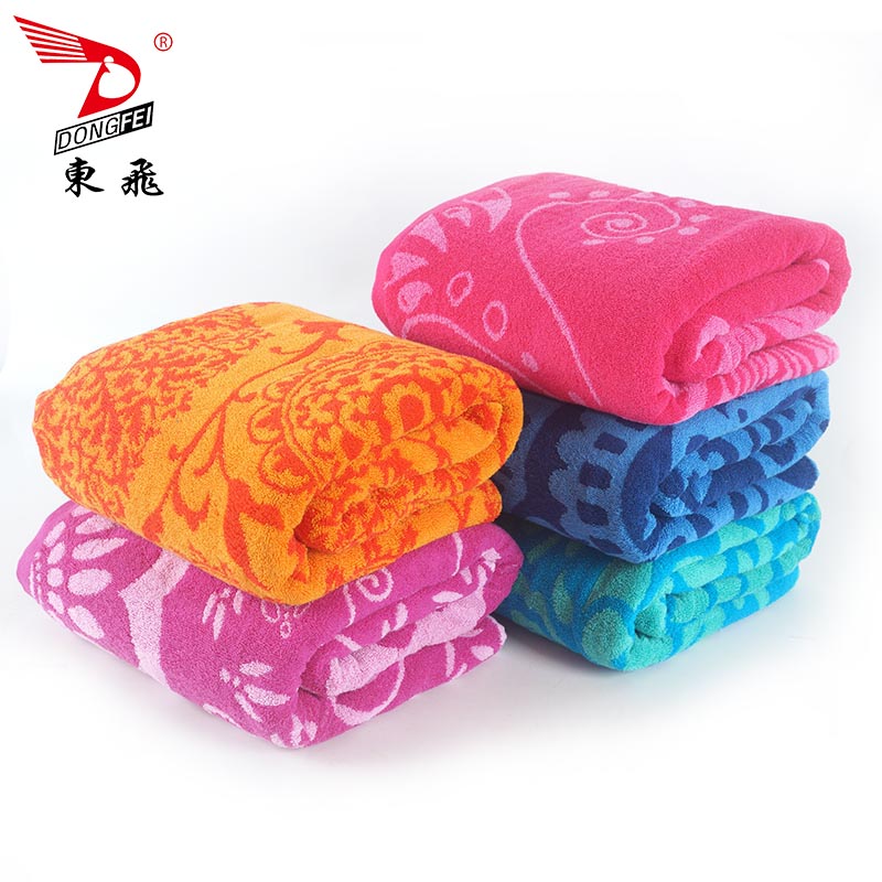 100% cotton yarn dyed jacquard beach towel