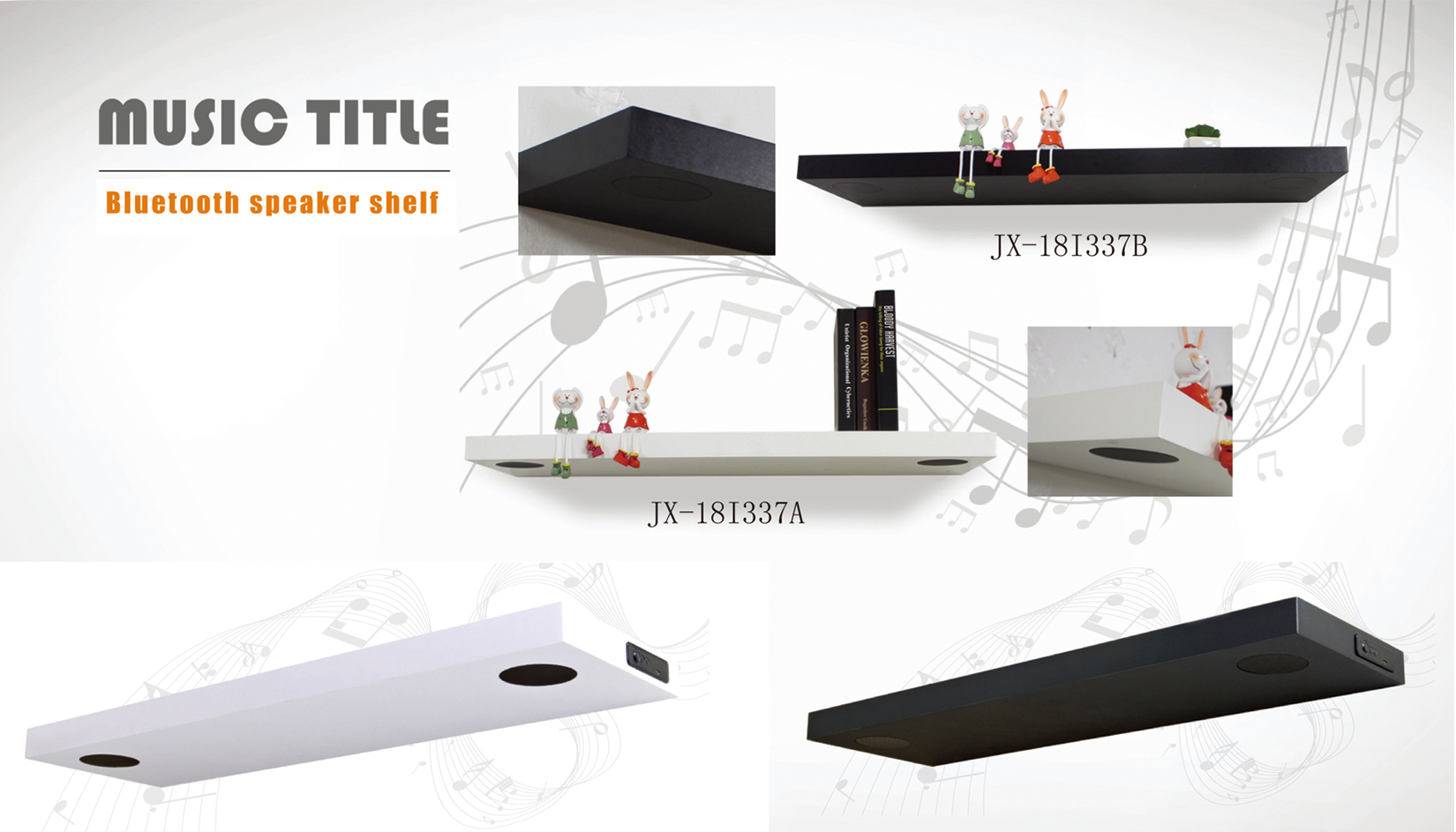 Bluetooth speakers floating shelf
