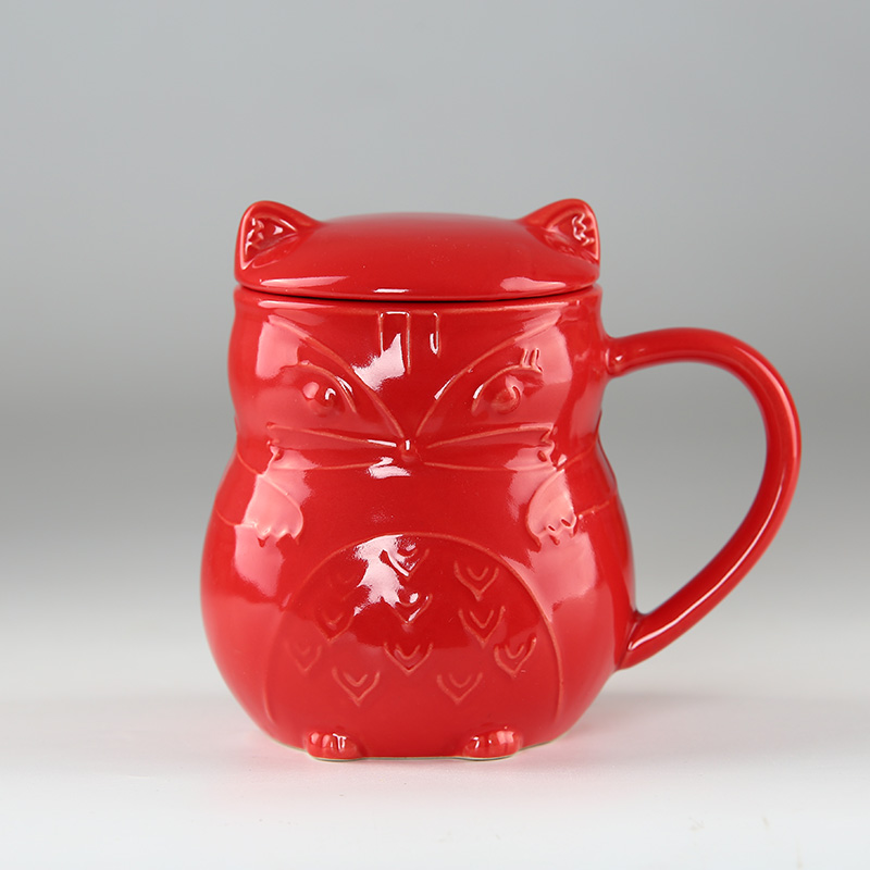 ceramic mug Ceramic animal mug with lid