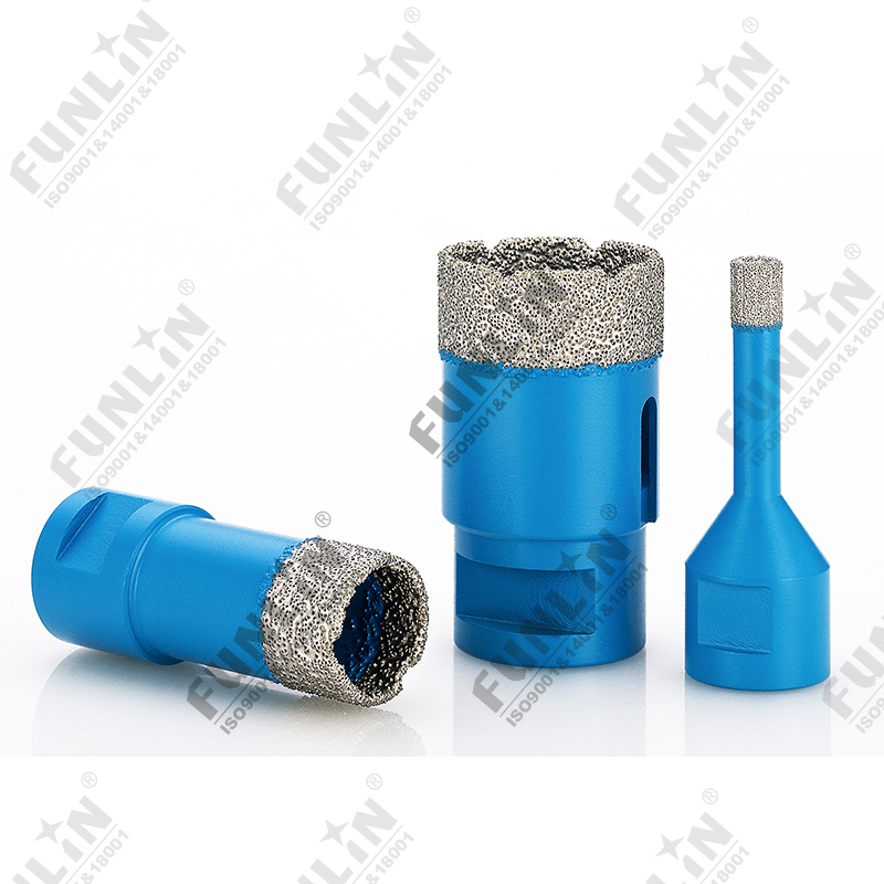 High speed dry vacuum brazed diamond core drill