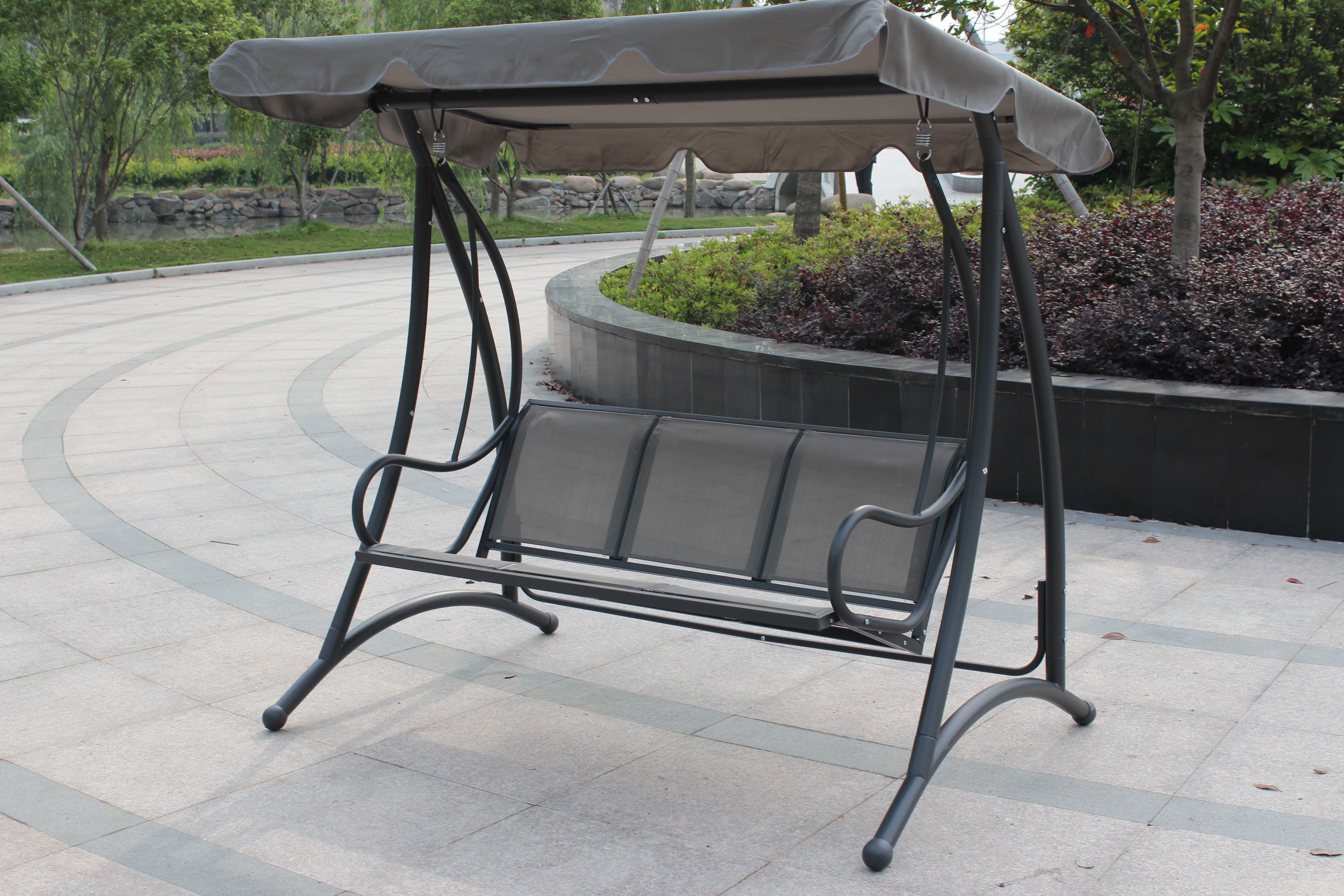 3 seat textilene swing chair