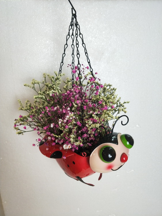 Cartoon Ladybug Flowerpot Chain Hanging