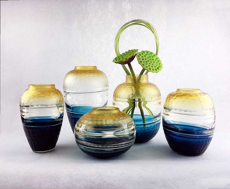 Sunny Sea Carved Glass