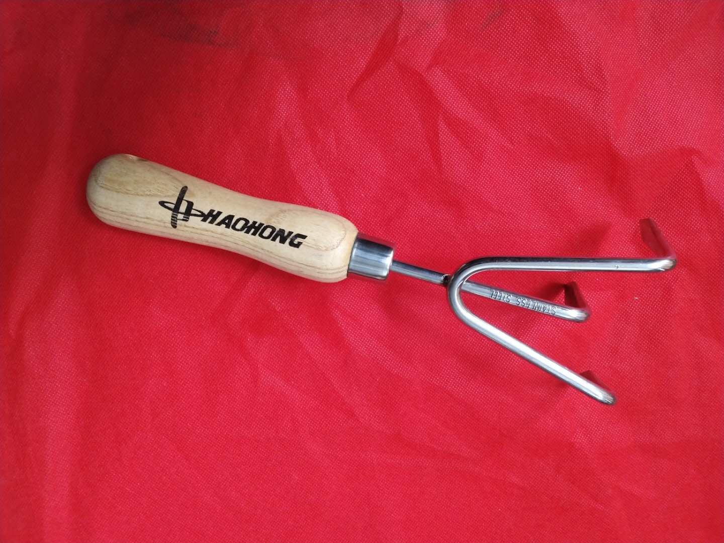 cultivator hand wooden grip Stainless steel