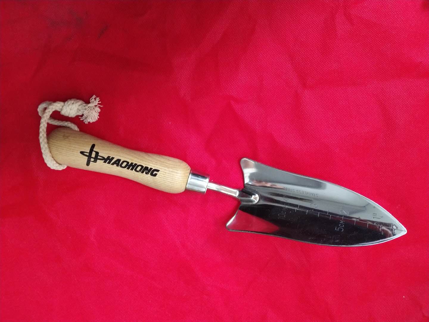 transplanter hand wooden grip Stainless steel