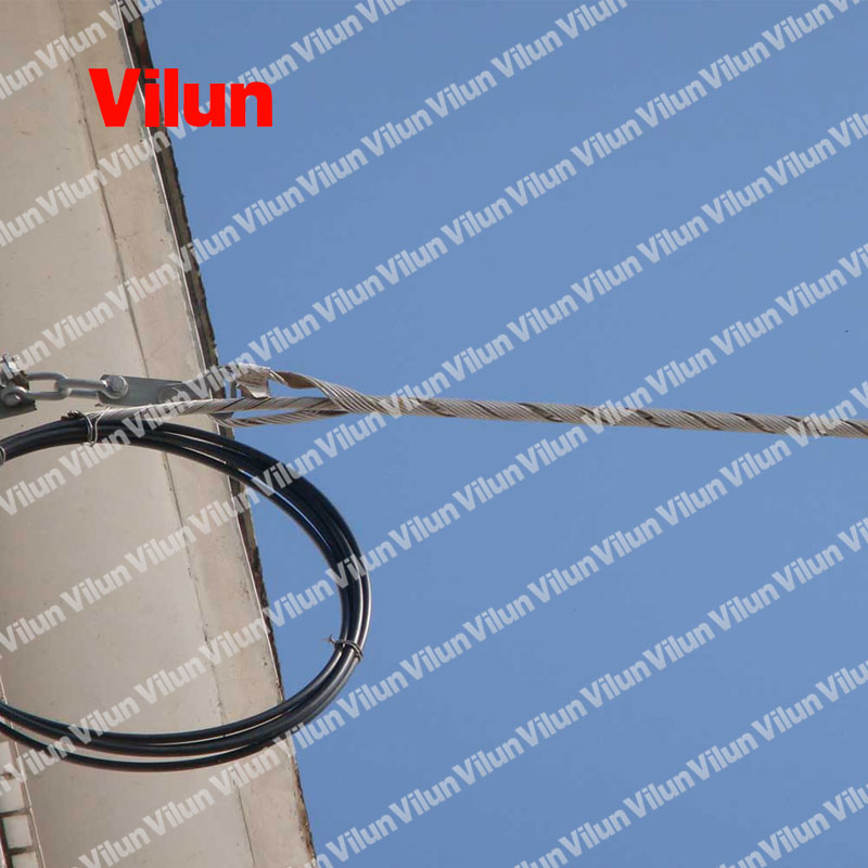 Limited, medium tension clamp for ADSS fiber optical cables