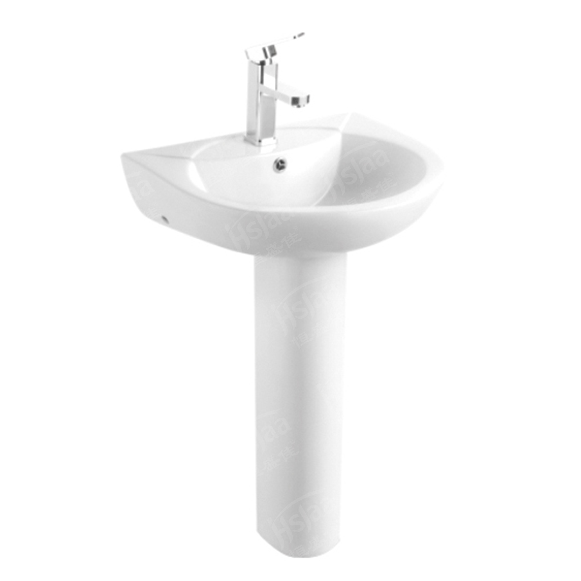 Factory stock on sale round shape modern bathroom basin sink with pedestal